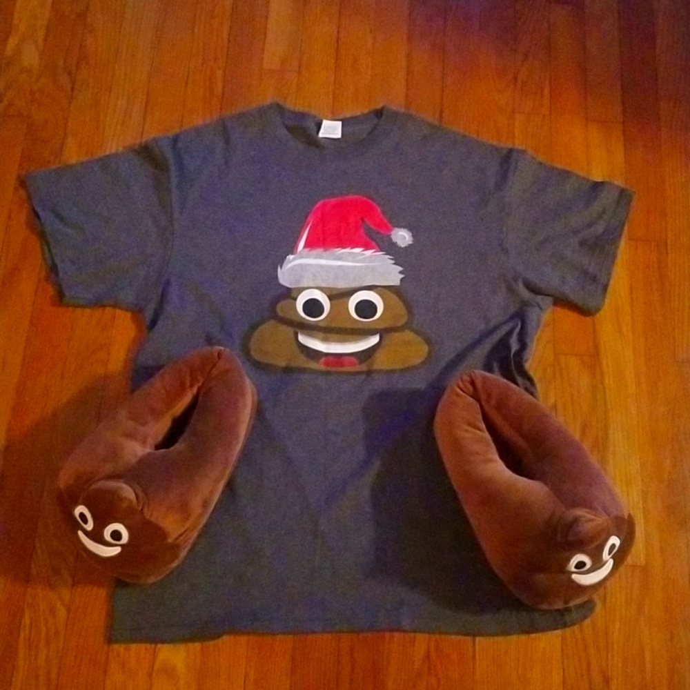 "MR. POOP" TEE SHIRT & SLIPPERS